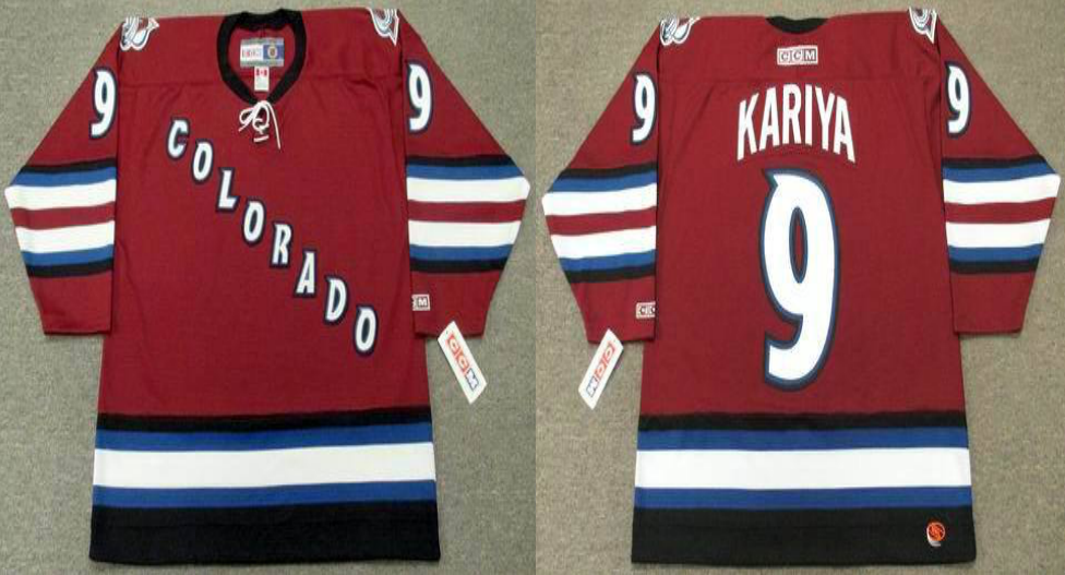 2019 Men Colorado Avalanche 9 Kariya red style #2 CCM NHL jerseys->colorado avalanche->NHL Jersey